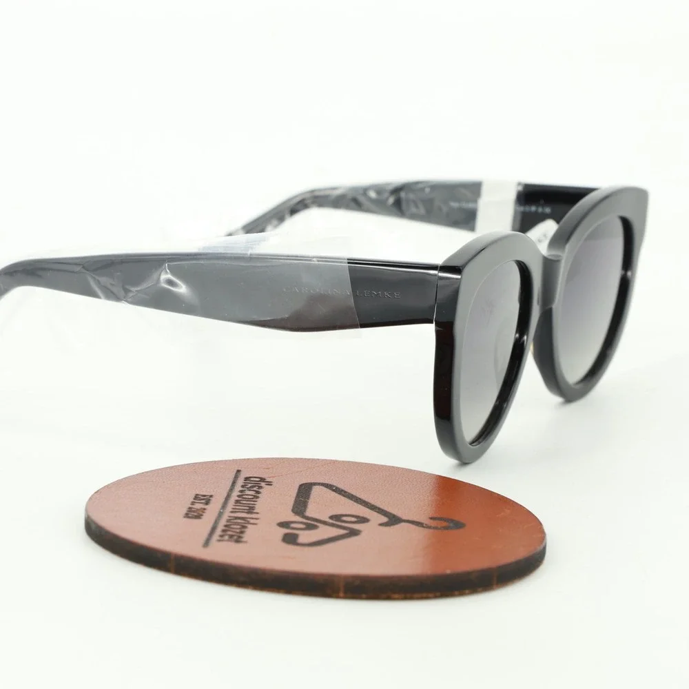Carolina Lemke Berlin Tozi CL9053 Black Cat Eye Sunglasses Smoke Gradient Lens Women main image 4